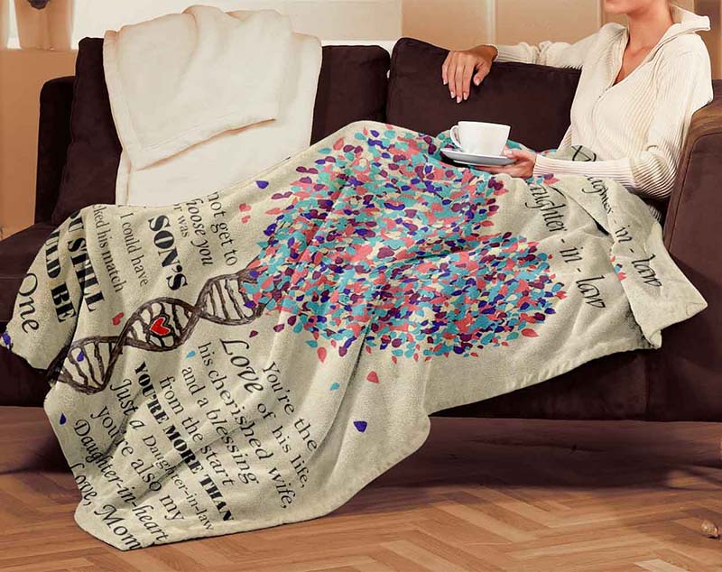 Skitongifts Blanket For Sofa Throws, Bed Throws Blanket - Tree To My Daughter In Law I Did Not Get To Choose You That Honor Was My Son-TT2512