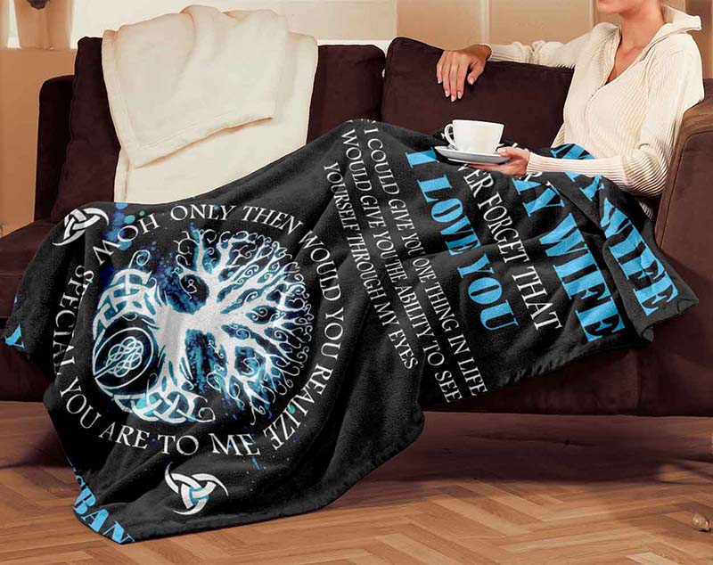 Skitongifts Blanket For Sofa Throws, Bed Throws Blanket - Viking To My Wife I Love You-TT0101