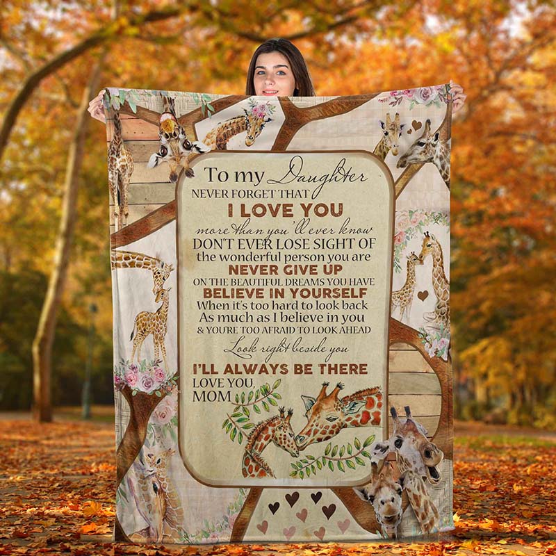 Skitongifts Blanket For Sofa Throws, Bed Throws Blanket - With For Daughter Daughter Giraffe To My Daughter Giraffe-TT1901