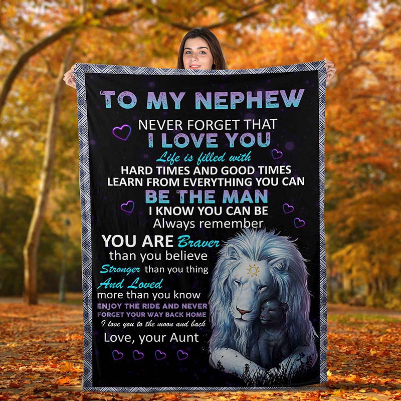 Skitongifts Blanket For Sofa Throws, Bed Throws Blanket - Wolf To My Nephew Never Forget That I Love You Life Is Filled With Hard Times-TT1701