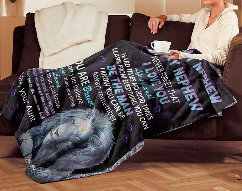 Skitongifts Blanket For Sofa Throws, Bed Throws Blanket - Wolf To My Nephew Never Forget That I Love You Life Is Filled With Hard Times-TT1701