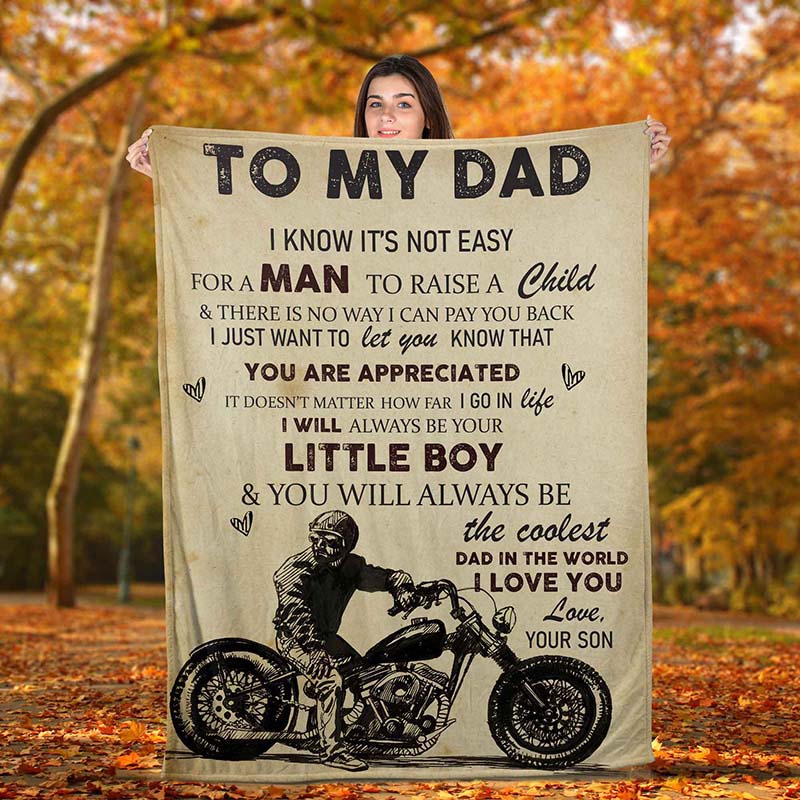 Skitongifts Blanket For Sofa Throws, Bed Throws Blanket - to My Dad You are Appreciated I Will Always Be Your Little Boy Always Be The Coolest Dad-TT2112