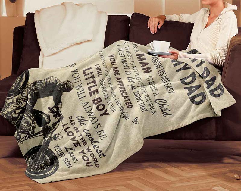 Skitongifts Blanket For Sofa Throws, Bed Throws Blanket - to My Dad You are Appreciated I Will Always Be Your Little Boy Always Be The Coolest Dad-TT2112