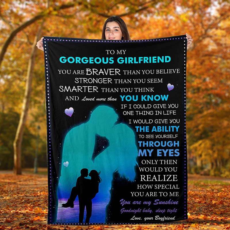 Skitongifts Blanket For Sofa Throws, Bed Throws Blanket - to My Girlfriend You are Braver Than You Believe-TT2603