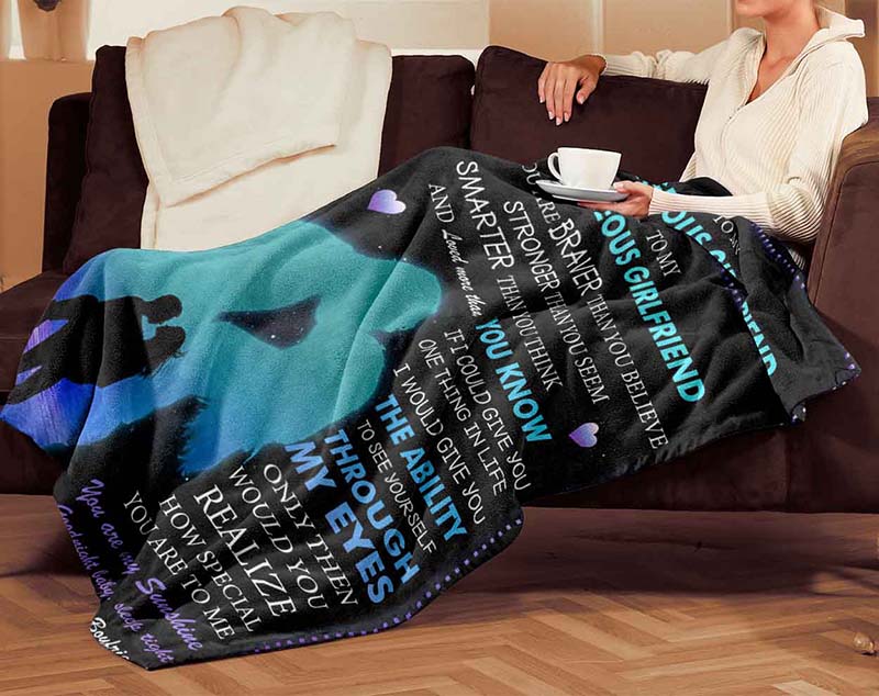 Skitongifts Blanket For Sofa Throws, Bed Throws Blanket - to My Girlfriend You are Braver Than You Believe-TT2603