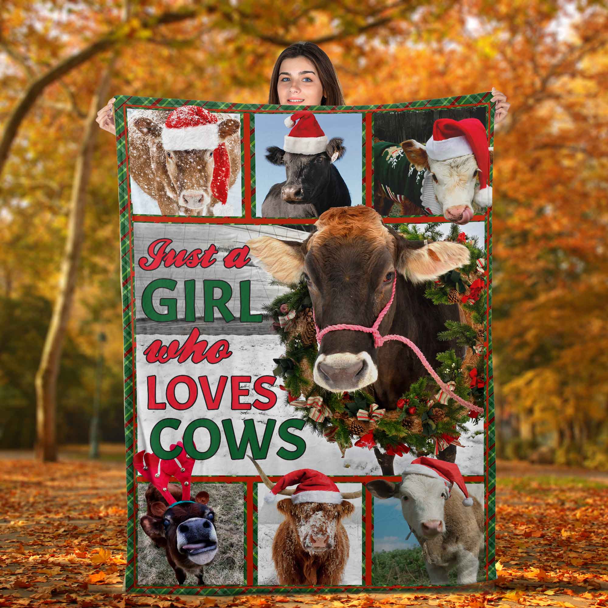 Just A Girl Who Loves Cows, Christmas Cow-TT0112