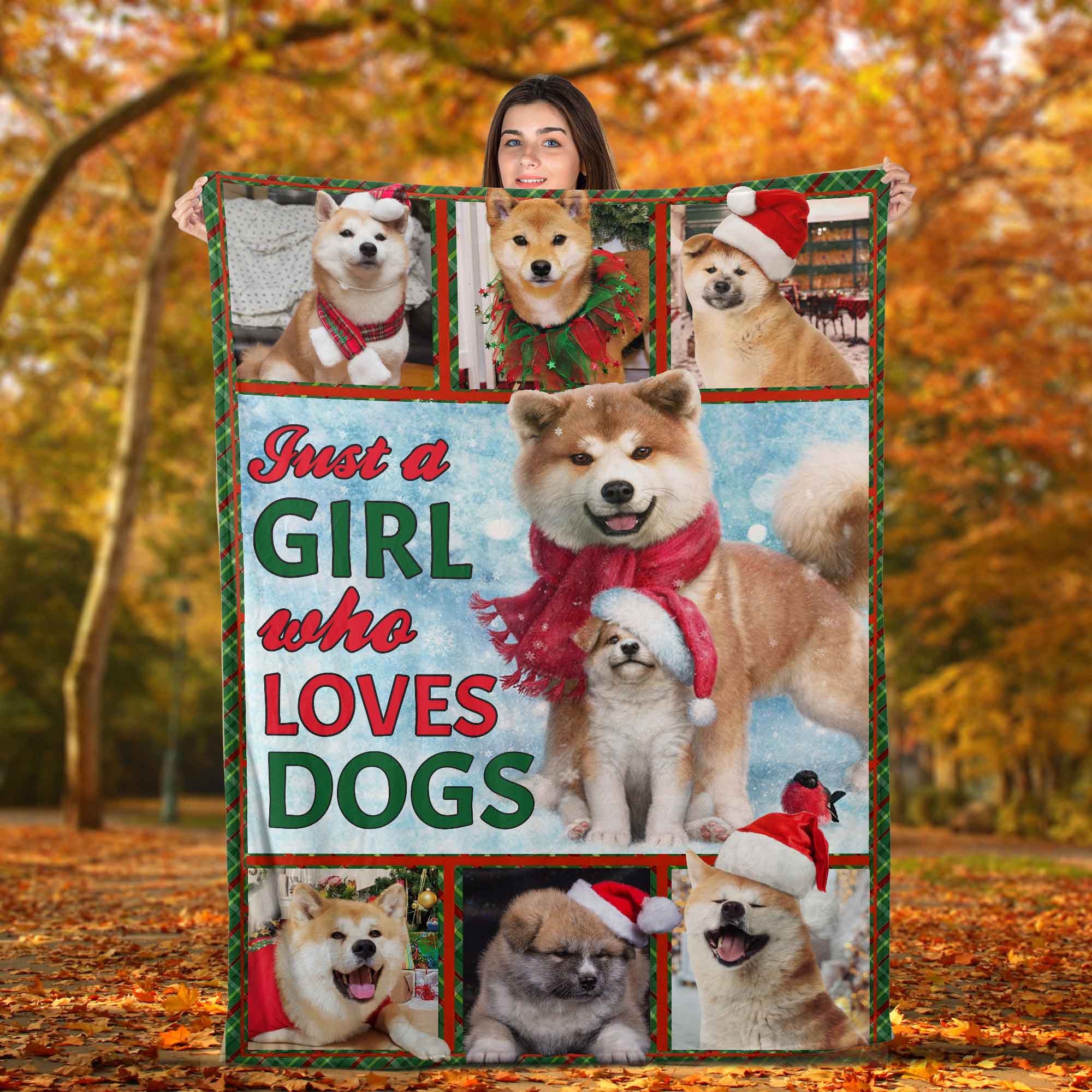 Just A Girl Who Loves Dog, Christmas Akita Dog-TT0412