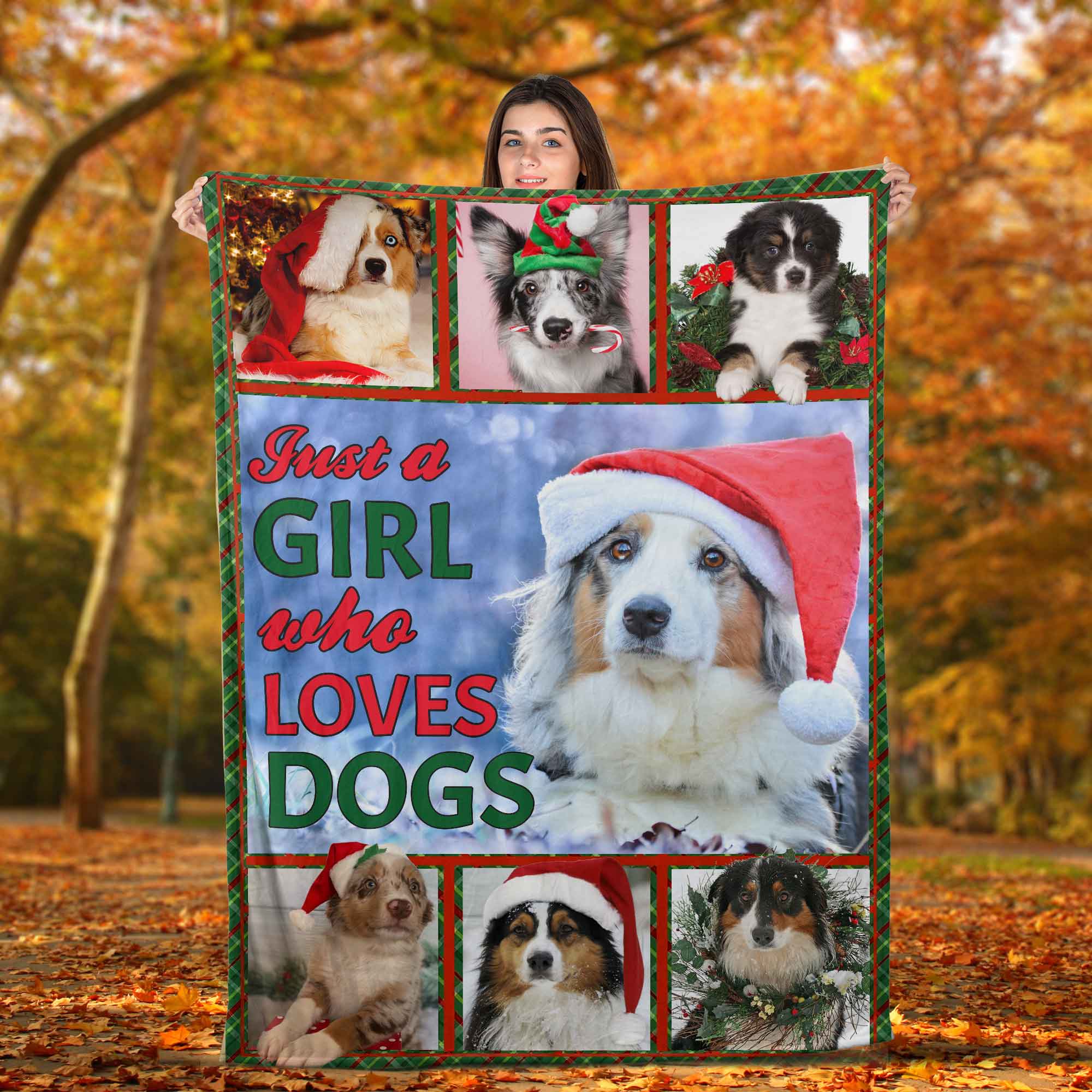Just A Girl Who Loves Dog, Christmas Australian Shepherds Dog-TT0412