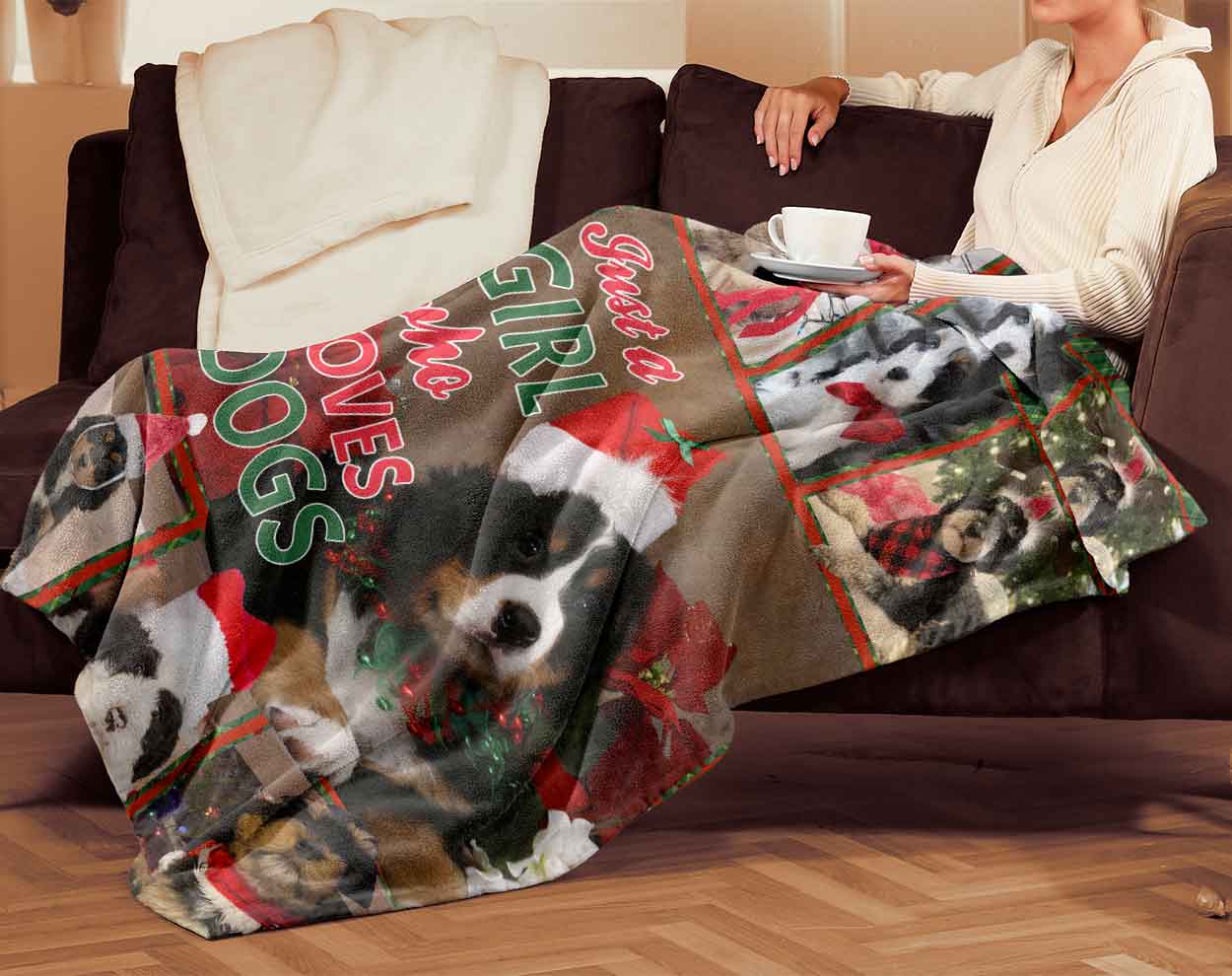 Just A Girl Who Loves Dog, Christmas Bernedoodle Dog-TT0312