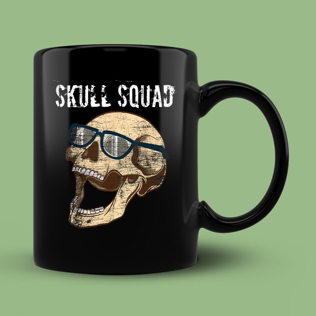 Skitongift Ceramic Novelty Coffee Mug Bones Skull Squad Skeleton Spooky Halloween Horror Movies Mug