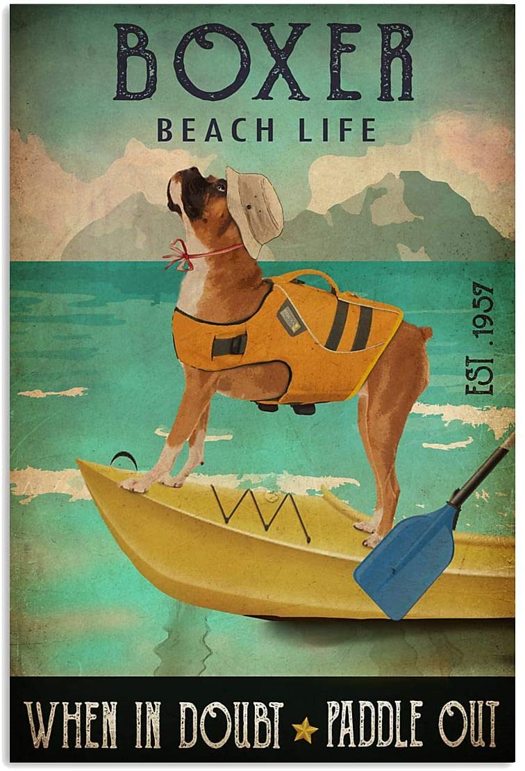 Boxer Beach Life When In Doubt Paddle Out Pet Love Quote Funny