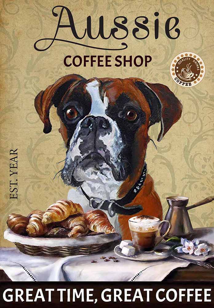 Boxer Dog Coffee Shop-TT3008