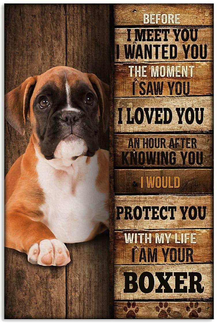 Boxer Dog Dog Pet Love Quote Wood Pattern