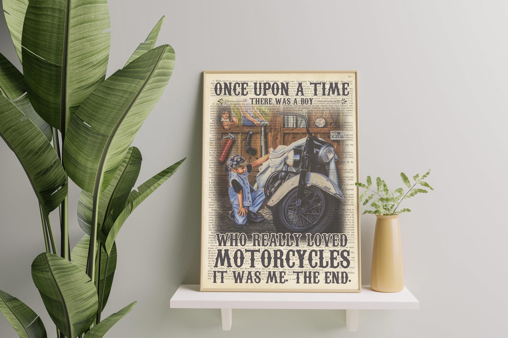 Boy And Motorcycle Vertical Once Upon A Timehome TT207
