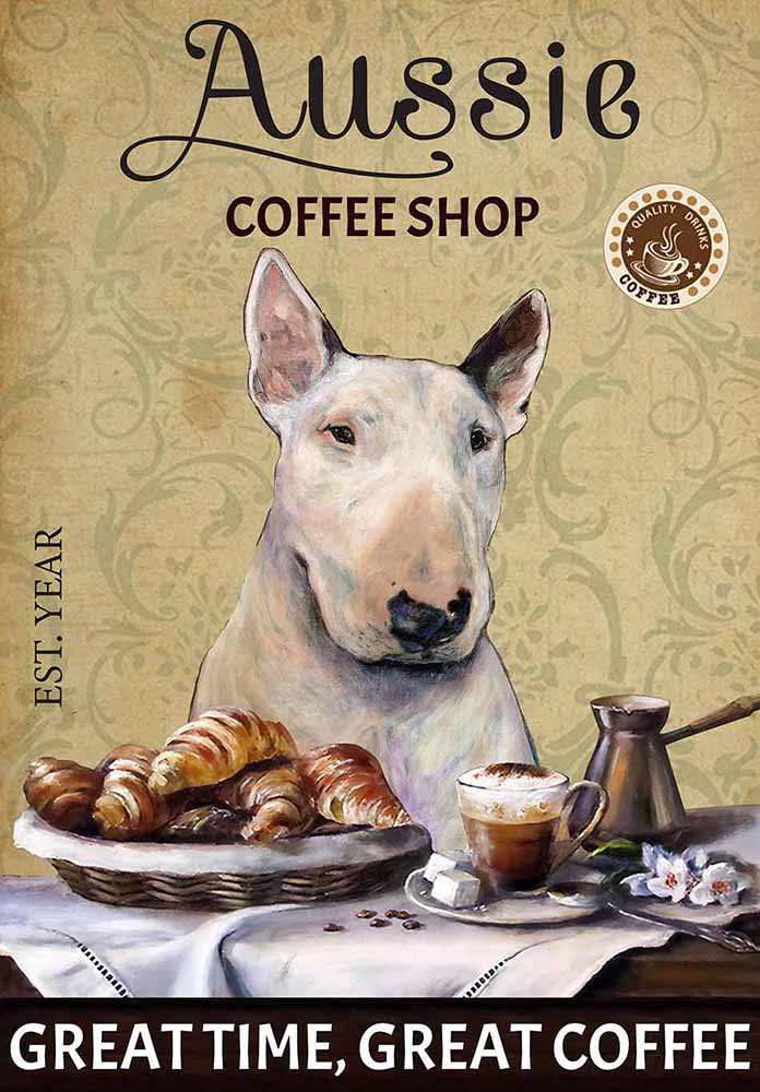Bull Terrier Dog Coffee Shop-TT3008