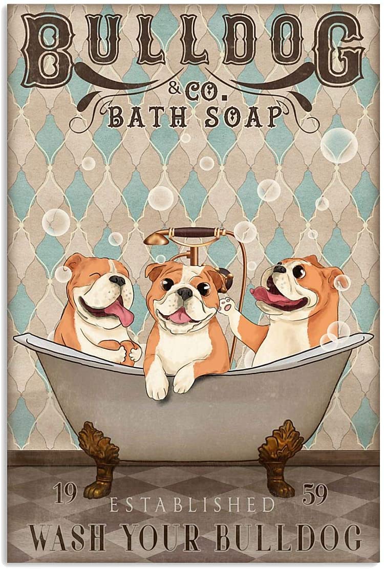 Bulldog Bath Soap Wash Your Bulldog Funny Bathroom Quote