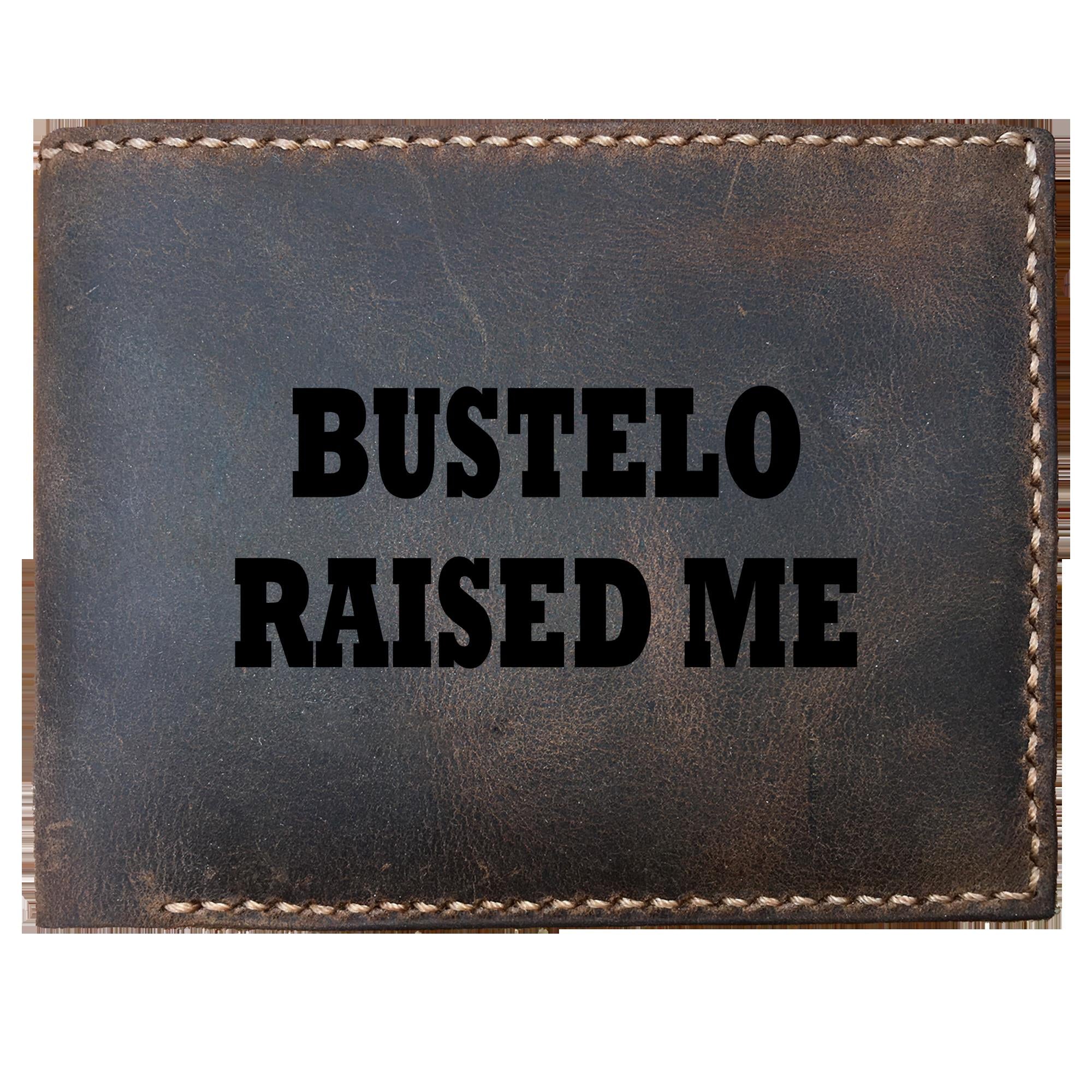 Skitongifts Funny Custom Laser Engraved Bifold Leather Wallet For Men, Bustelo Raised Me Spanish
