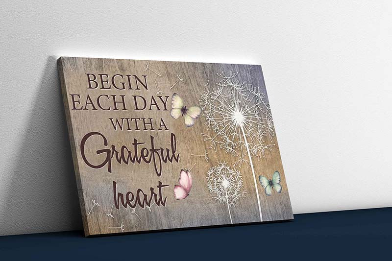 Skitongifts Wall Decoration, Home Decor, Decoration Room Butterfly Begin Each Day With A Grateful Heart TT2312
