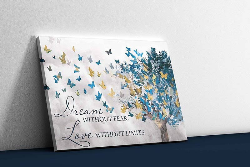 Skitongifts Wall Decoration, Home Decor, Decoration Room Butterfly Dream Without Fear Lover Without Limits TT2312