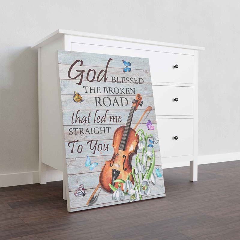 Skitongifts Wall Decoration, Home Decor, Decoration Room Butterfly God Blessed The Broken Road That Led Me Straight To You TT2312