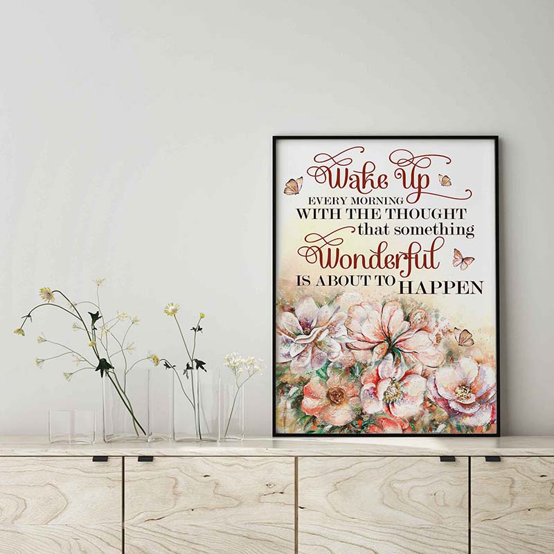 Skitongifts Wall Decoration, Home Decor, Decoration Room Butterfly Every Morning With The Thought That Something TT0803