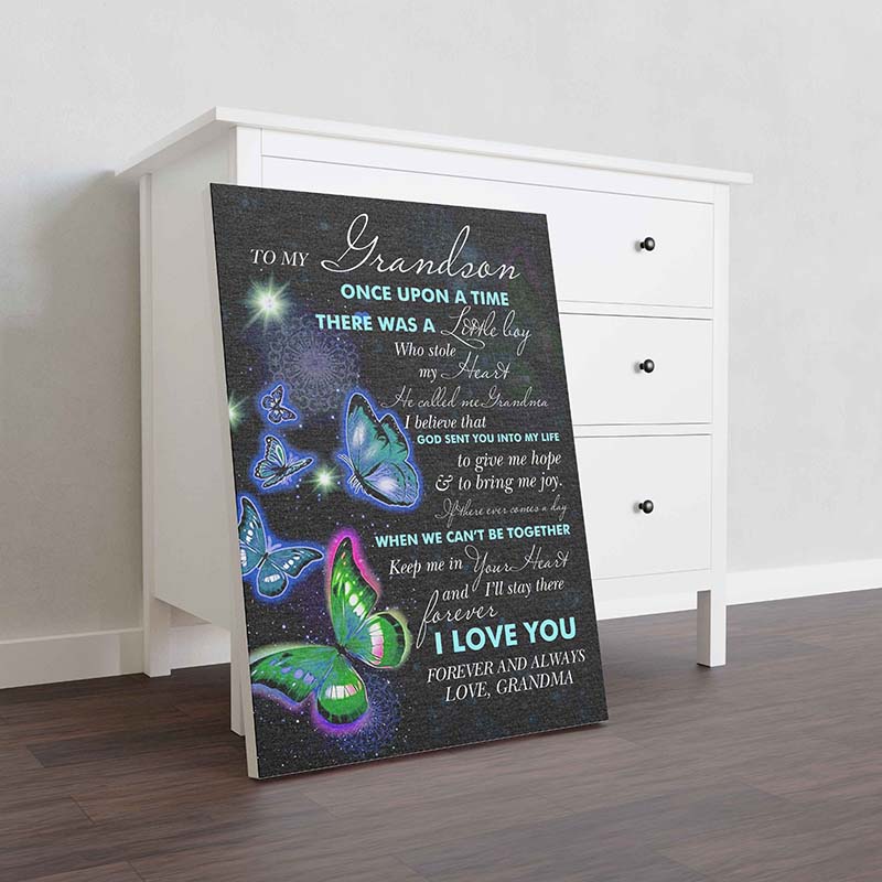 Skitongifts Wall Decoration, Home Decor, Decoration Room Butterfly Grandson (Grandma) Once Upon A Time-TT2101
