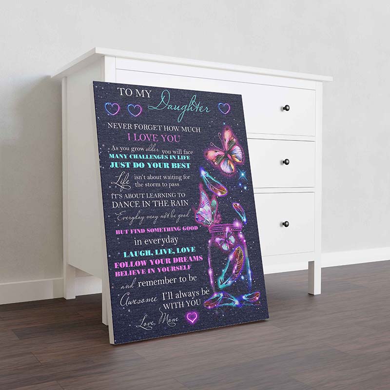 Skitongifts Wall Decoration, Home Decor, Decoration Room Butterfly To My Daughter Find Something Good In Everyday-TT2712