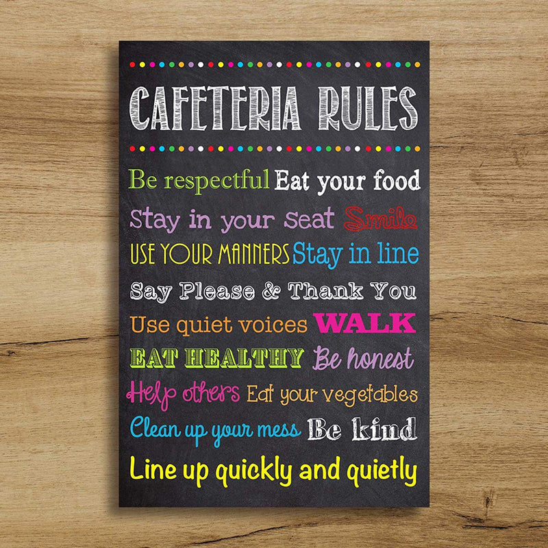 Cafeteria Lunchroom Rules Expectations Sign