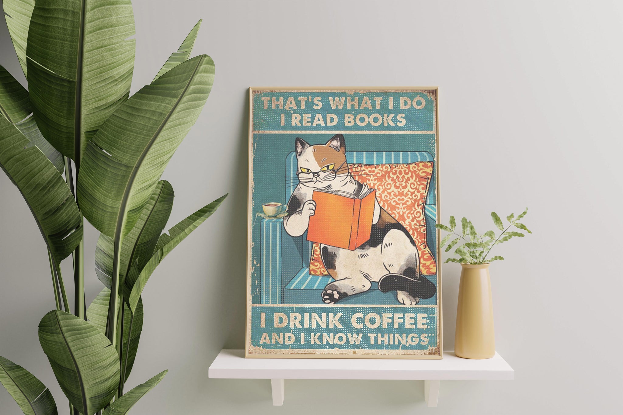 Calico cat That'S What I Do I Read Book I Drink Coffee And I Know Things TT227