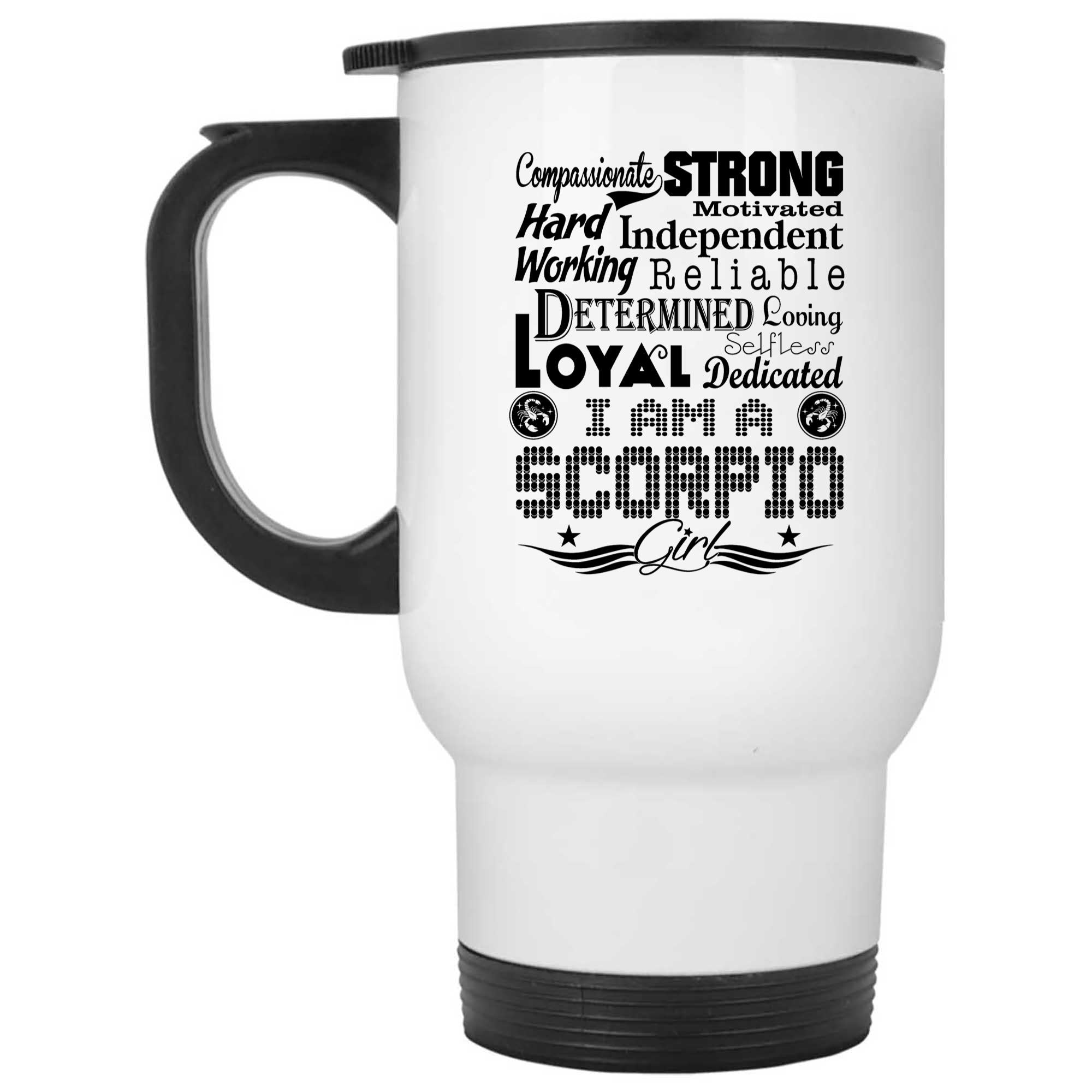 Skitongifts Funny Ceramic Novelty Coffee Mug Campassionate Strong Reliable Loyal Scorpio Girl P7oSTbR