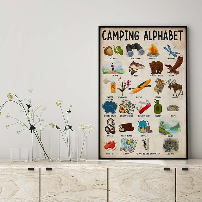 Skitongifts Wall Decoration, Home Decor, Decoration Room Camping Alphabet Vertical-MH2109