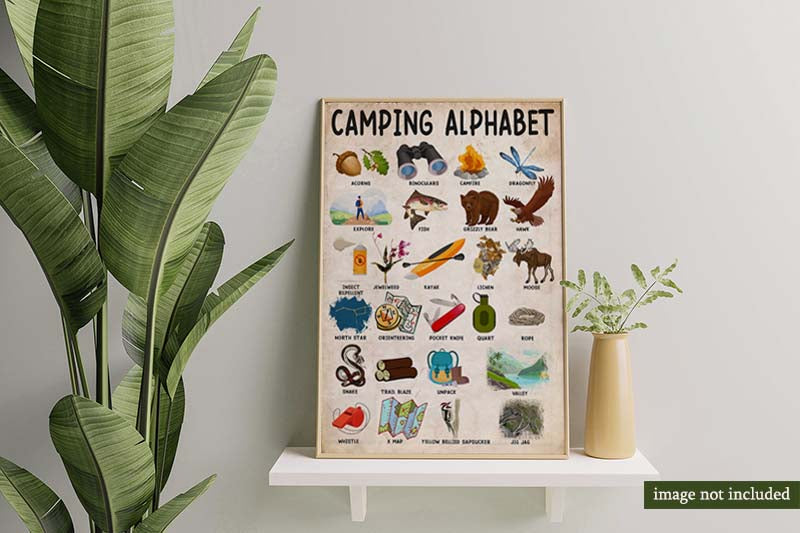 Skitongifts Wall Decoration, Home Decor, Decoration Room Camping Alphabet Vertical-MH2109