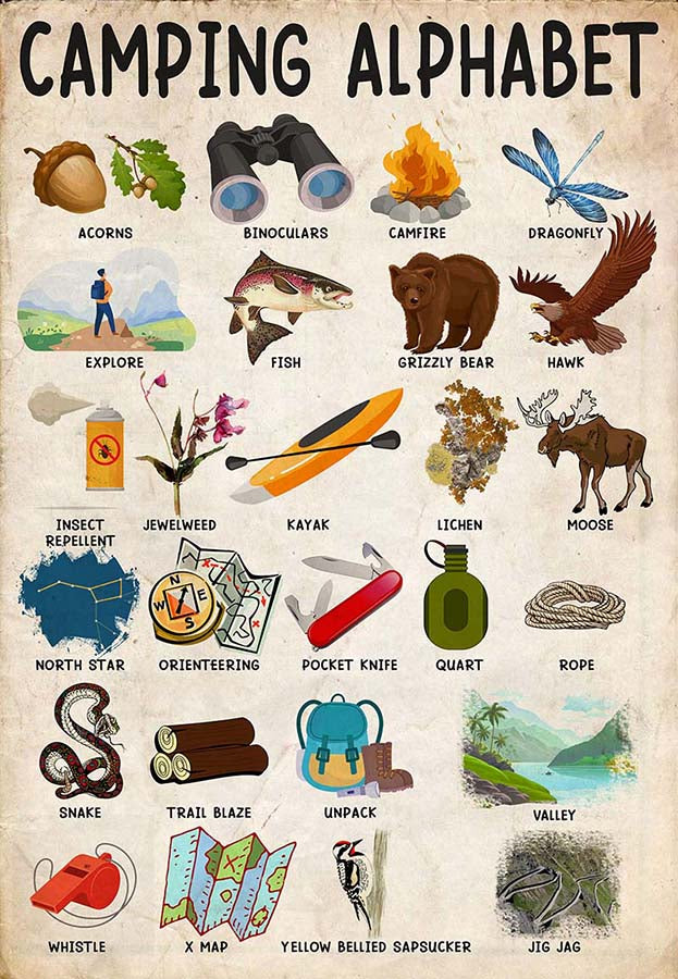 Camping Alphabet Vertical-MH2109