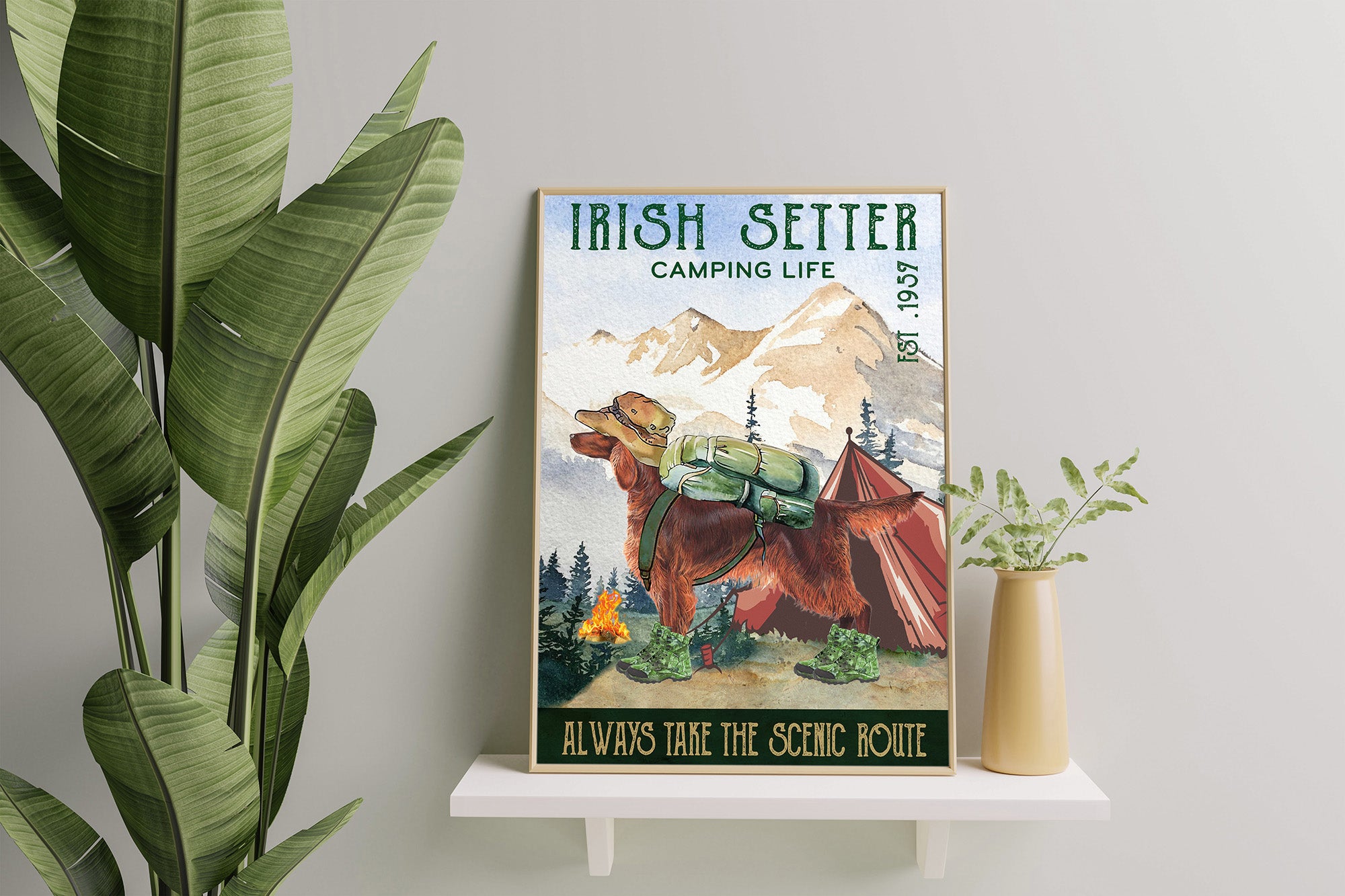 Camping Life Scenic Route Irish Setter For Dog Lover