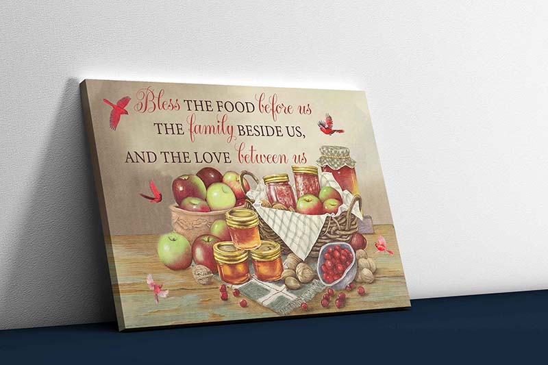 Skitongifts Wall Decoration, Home Decor, Decoration Room Cardinal In Kitchen-Bless The Food Before Us The Family Beside Us-TT1803