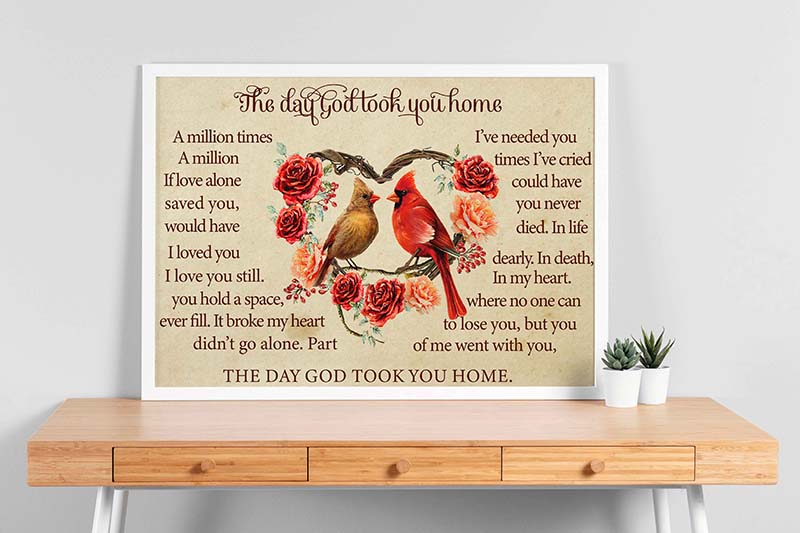 Skitongifts Wall Decoration, Home Decor, Decoration Room Cardinal The Day God Took You Home TT0203