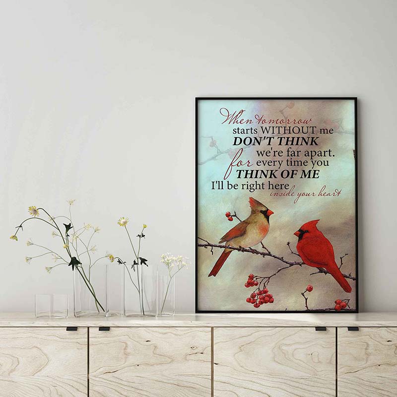 Skitongifts Wall Decoration, Home Decor, Decoration Room Cardinal I'm Right There Inside Your Heart TT1003