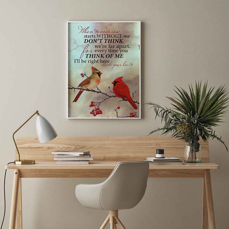 Skitongifts Wall Decoration, Home Decor, Decoration Room Cardinal I'm Right There Inside Your Heart TT1003