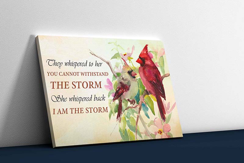 Skitongifts Wall Decoration, Home Decor, Decoration Room Cardinal She Whispered Back I Am The Storm TT1203
