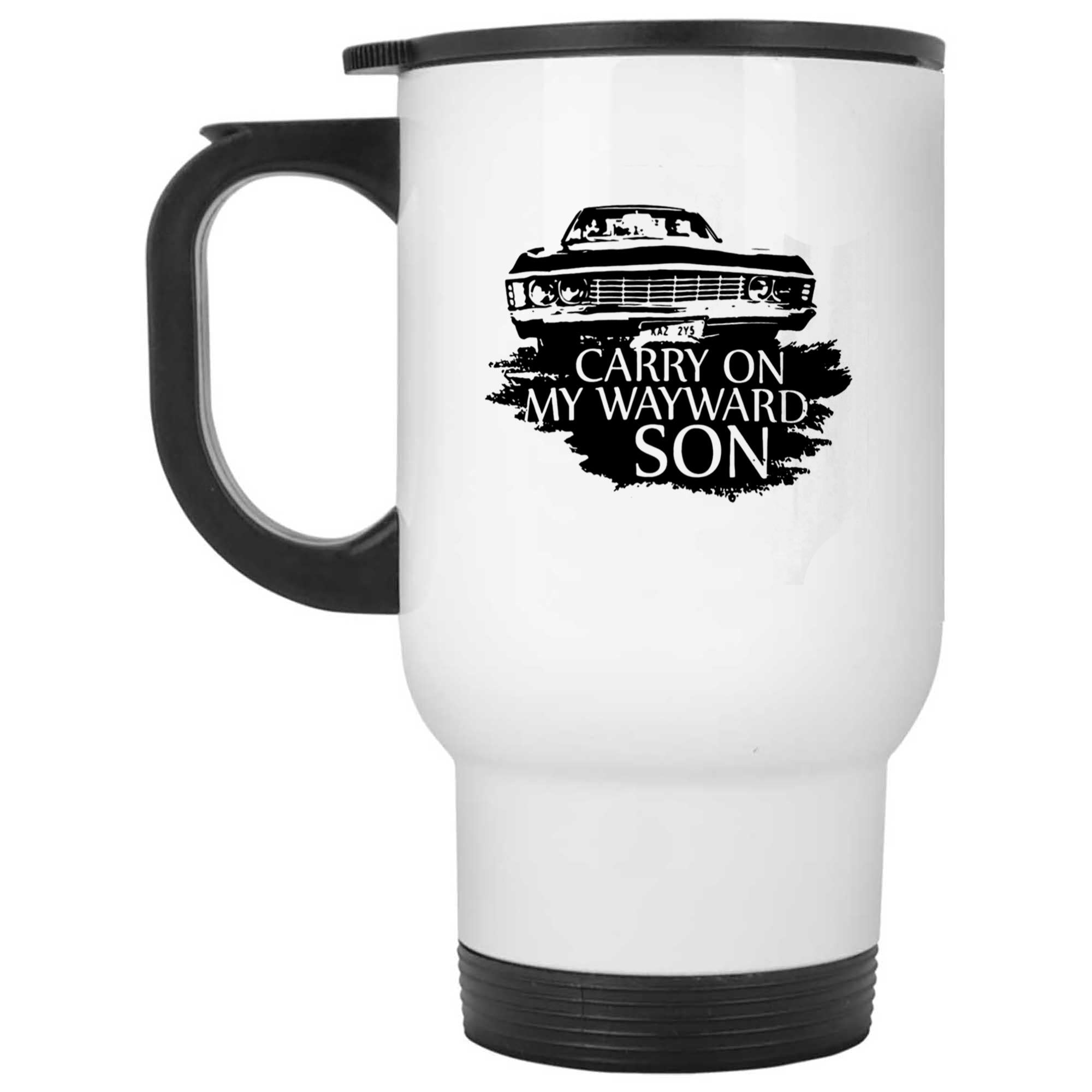 Skitongifts Funny Ceramic Novelty Coffee Mug Carry On My Wayward Son Perfect For Fan Of Sam And Dean ifvNZh5