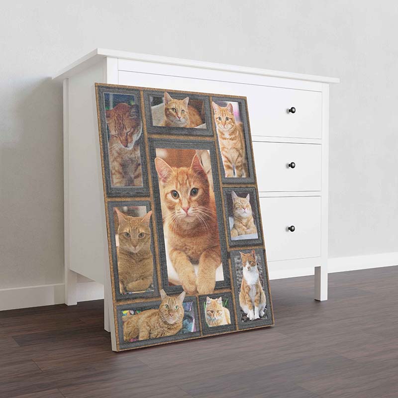 Skitongifts Wall Decoration, Home Decor, Decoration Room Cat Cute Orange Tabby-TT0712