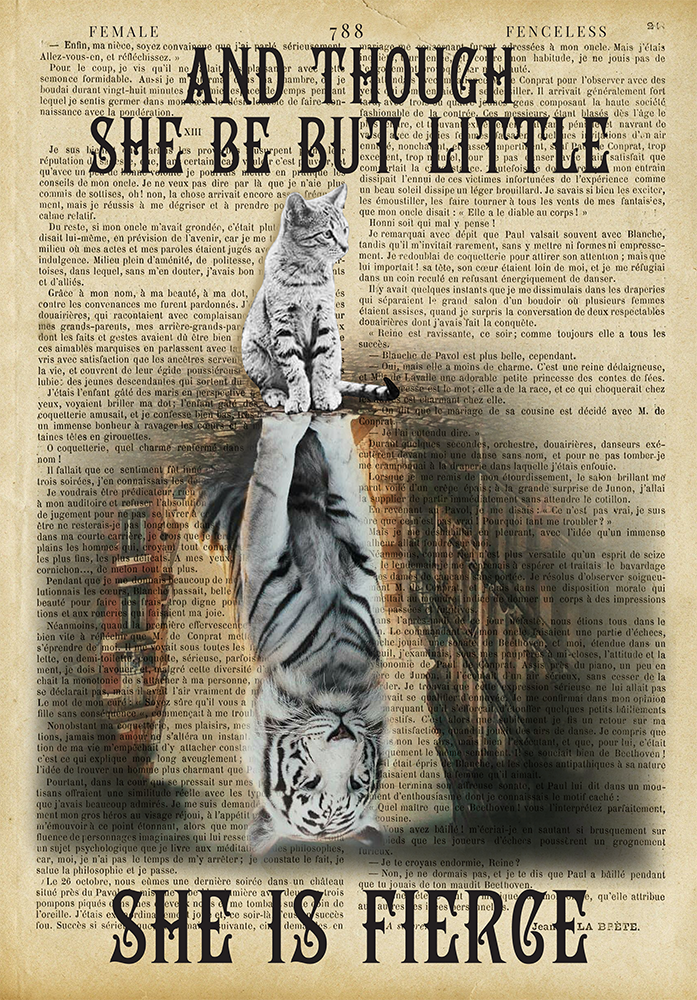 Cat She Is Fierce And Though She Be But Little Cat Tiger TT227