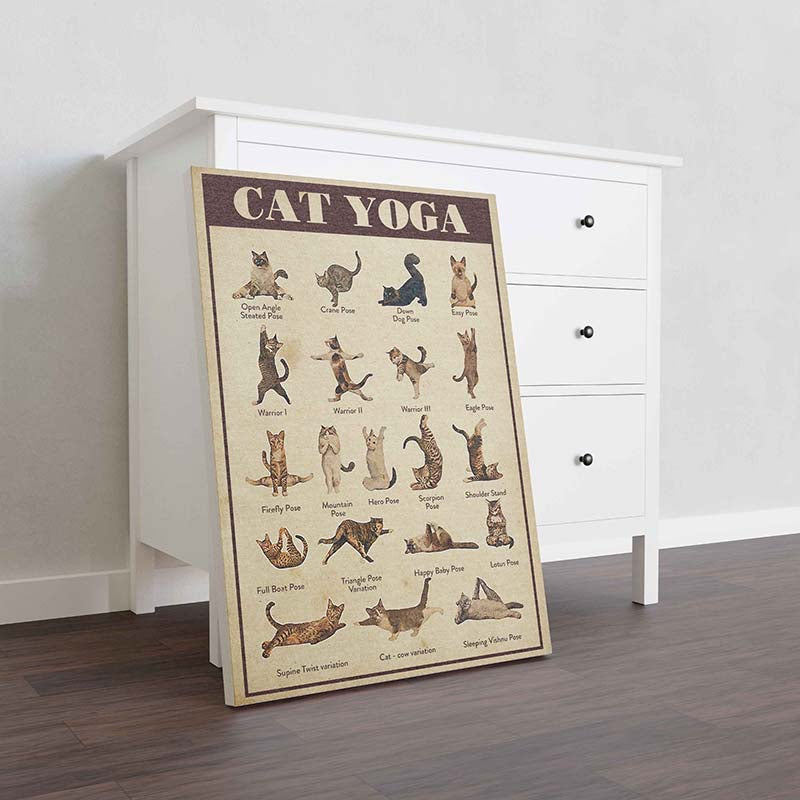 Skitongifts Wall Decoration, Home Decor, Decoration Room Cat Yoga-TT2809