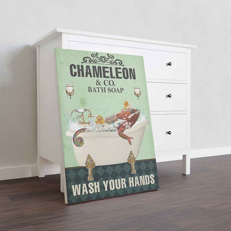 Skitongifts Wall Decoration, Home Decor, Decoration Room Chameleon Co. Bath Soap Wash Your Hands-TT2211