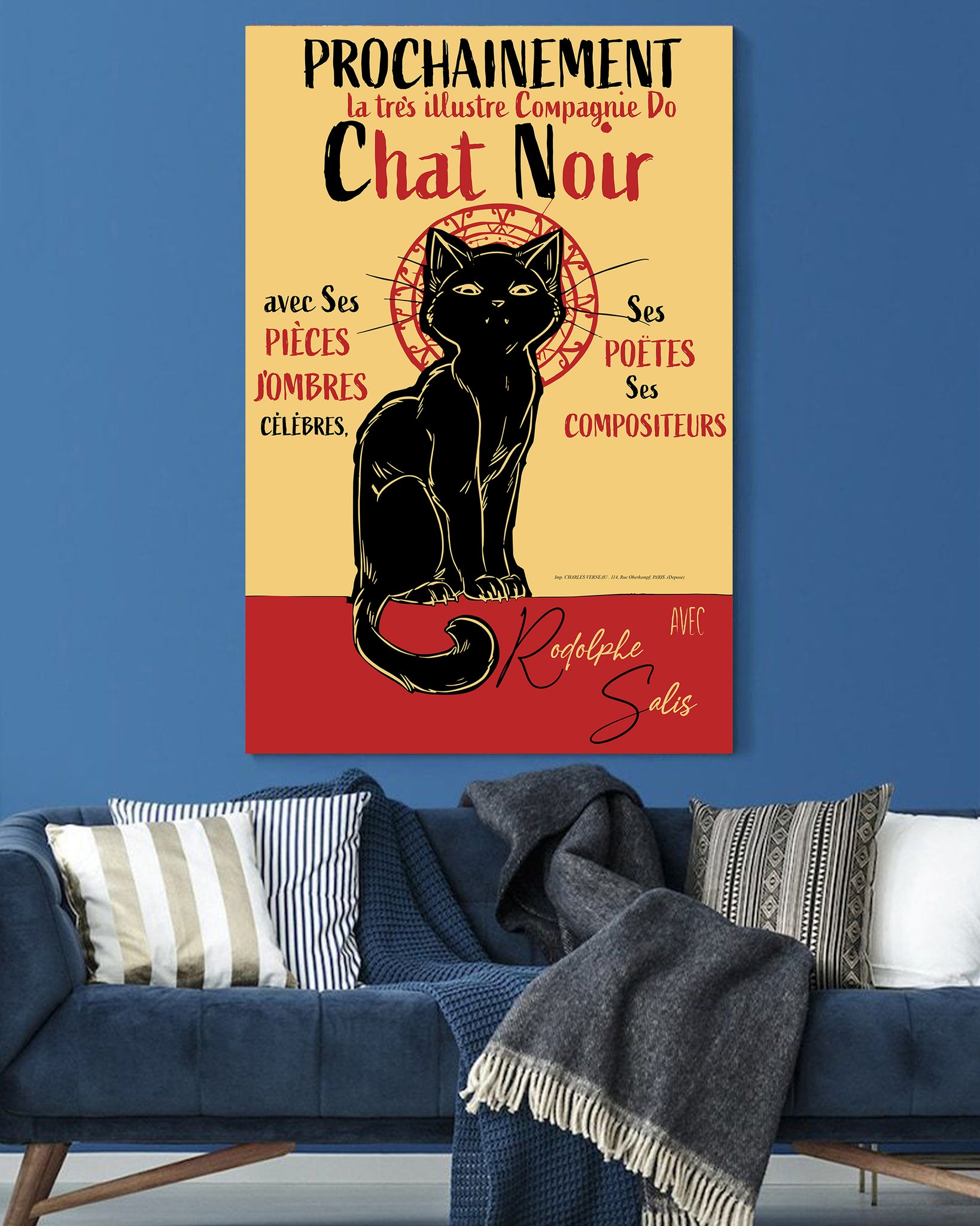 Skitongift Wall Decoration, Home Decor, Decoration Room Chat Noir Black Cat-VT1305