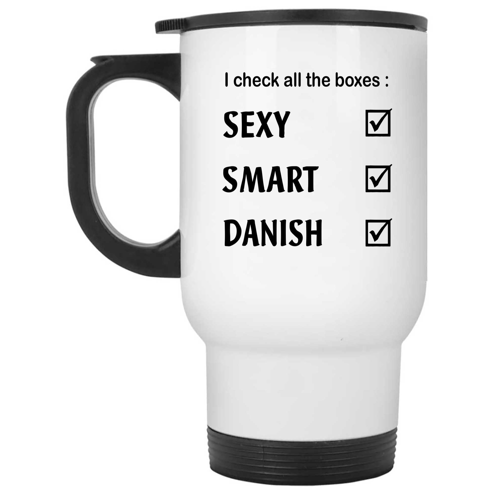Skitongifts Funny Ceramic Novelty Coffee Mug Check All Boxes Sexy Smart Danish HLZTNjO