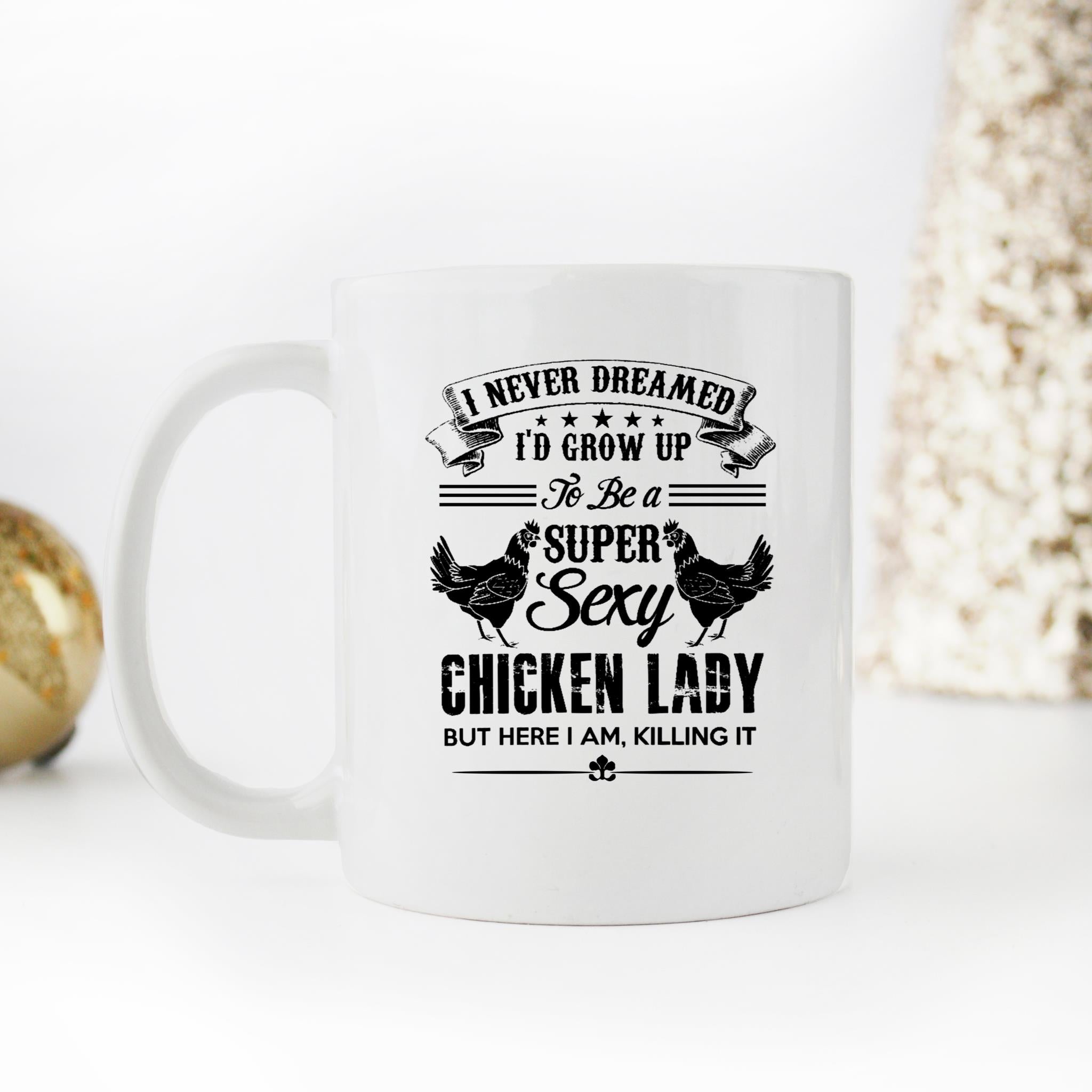 Skitongifts Funny Ceramic Novelty Coffee Mug Chicken Lovers Funny, Super Sexy Chicken Lady B518R6J