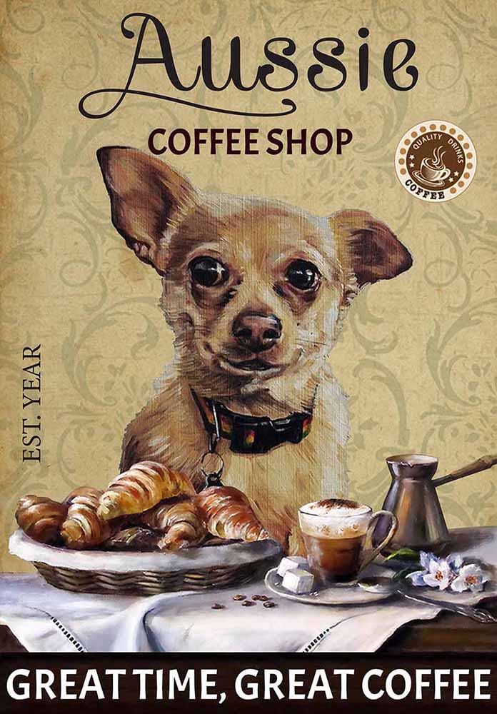 Chihuahua Dog Coffee Shop-TT3008