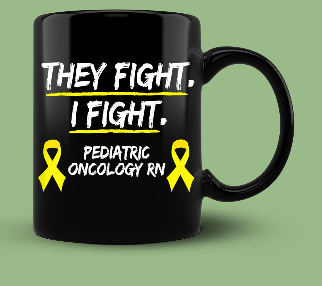Skitongift Ceramic Novelty Coffee Mug Childhood Cancer Awareness Shirt Pediatric Oncology Nurse RN Childhood Cancer