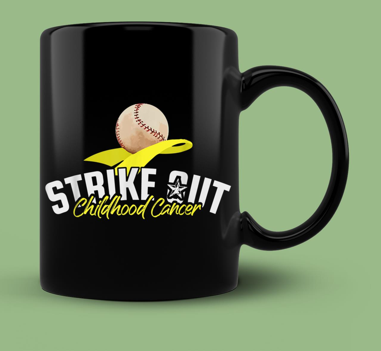 Skitongift Ceramic Novelty Coffee Mug Childhood Cancer Awareness Shirt Strike Out Childhood Cancer Awareness Gold Ribbon Gift